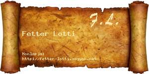 Fetter Lotti névjegykártya